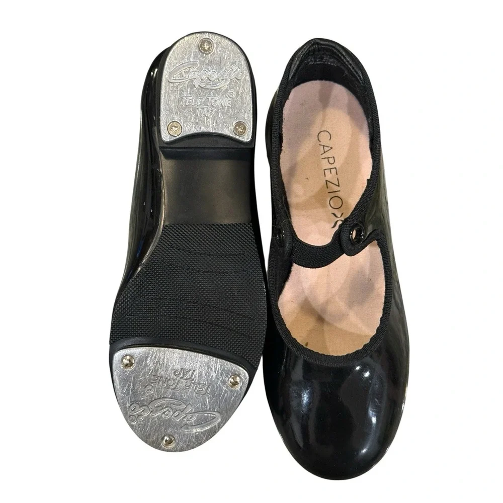 Capezio Jr. Tyette Tap Shoe N625C‎ Child's Size 12M Patent Leather No Laces